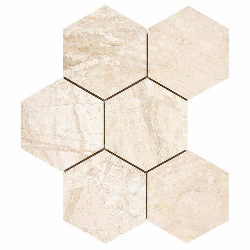 Diano Royal (Queen Beige) Marble 4x4 Tumbled Tile