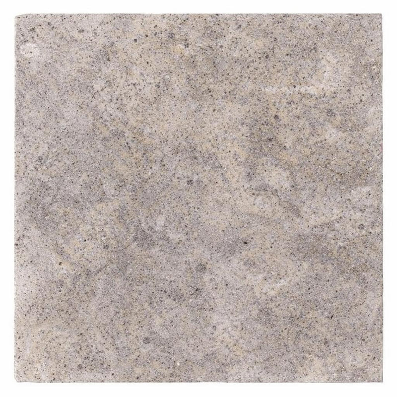 Silver (Pewter Blend) Travertine 16x16 Unfilled, Brushed & Chiseled Travertine Tile