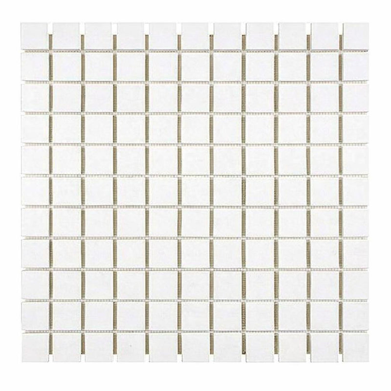 Thassos White (Greek) Marble 1x1 Honed Mosaic