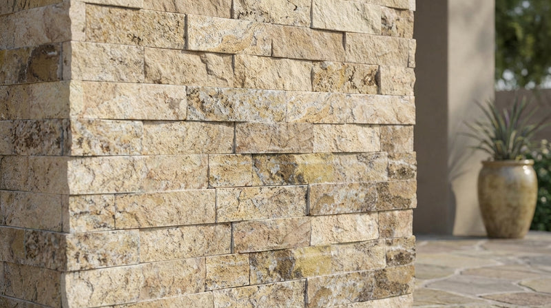 Antico Onyx Split-faced Travertine Ledger Panel