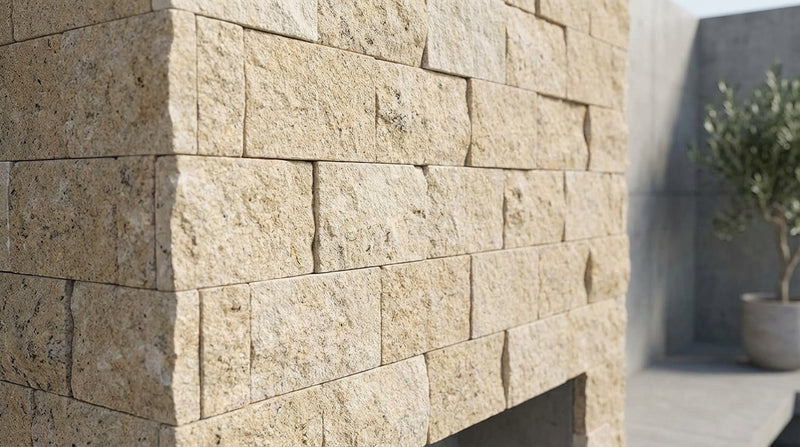 Antico Onyx Split-faced Travertine Ledger Panel