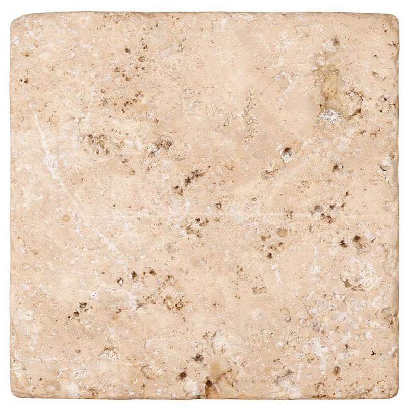 Walnut Travertine 4x4 Tumbled Travertine Tile