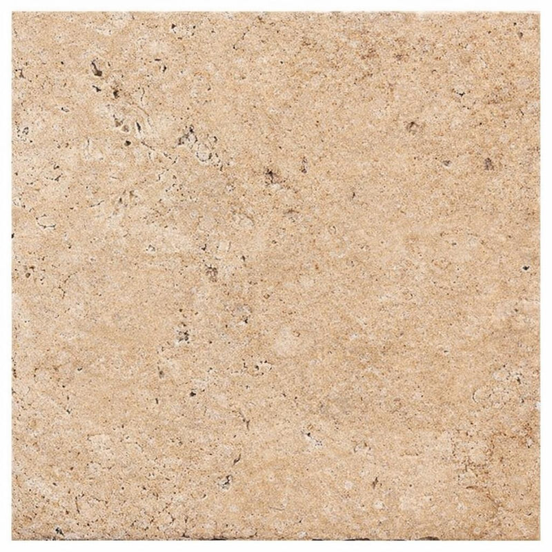 Walnut Travertine 18x18 Unfilled, Brushed & Chiseled Travertine Tile