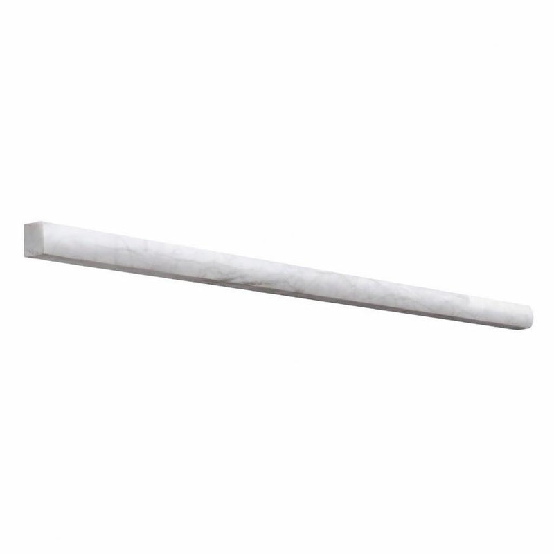 Bianco Congelato Marble 1/2x12 Leathered Dolomite Tile Pencil Liner