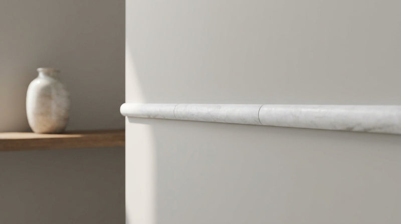Bianco Congelato Marble 1/2x12 Leathered Dolomite Tile Pencil Liner