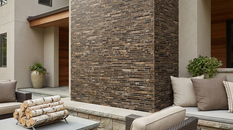 Emperador Dark (Spanish) Marble Polished Bamboo Sticks Mosaic Bamboo Sticks (Single-Color: Emperador Dark) Mosaic