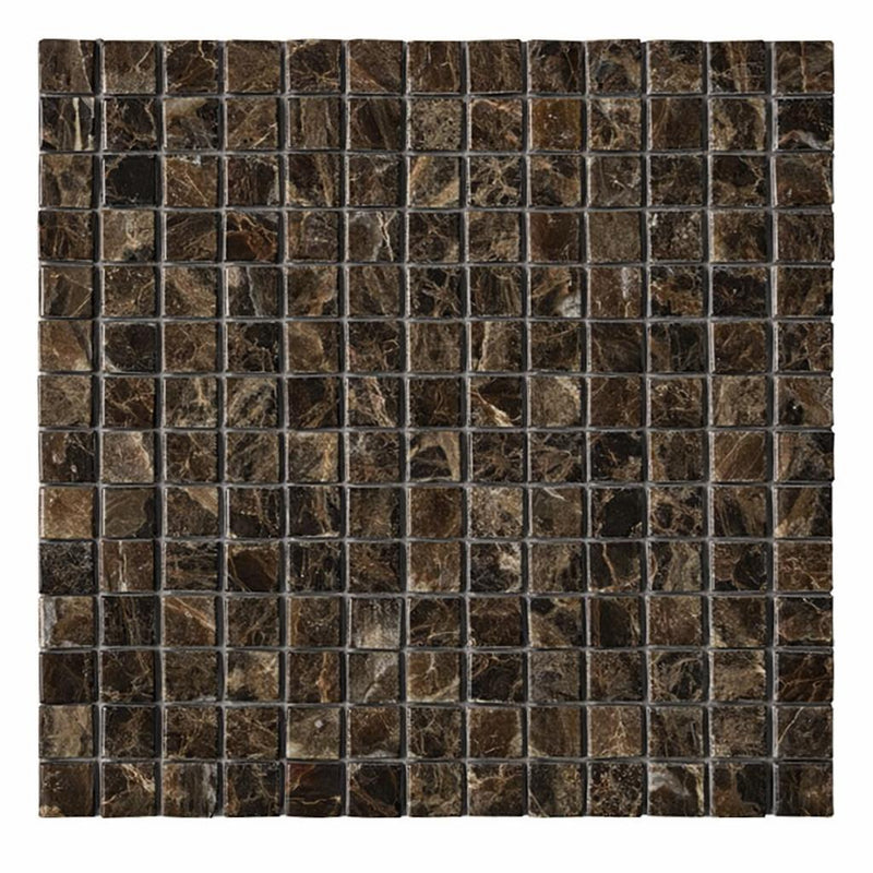 Emperador Dark (Spanish) Marble Polished 3-D Small-Bread Mosaic