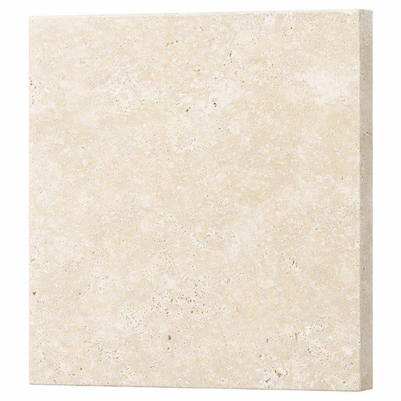 Ivory / Light Ivory Travertine 24x24 Cream Tumbled Paver