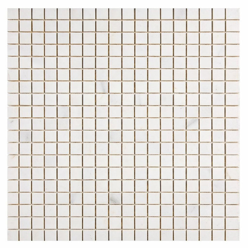Oriental White (Asian Statuary) Marble 5/8x5/8 Honed Mosaic