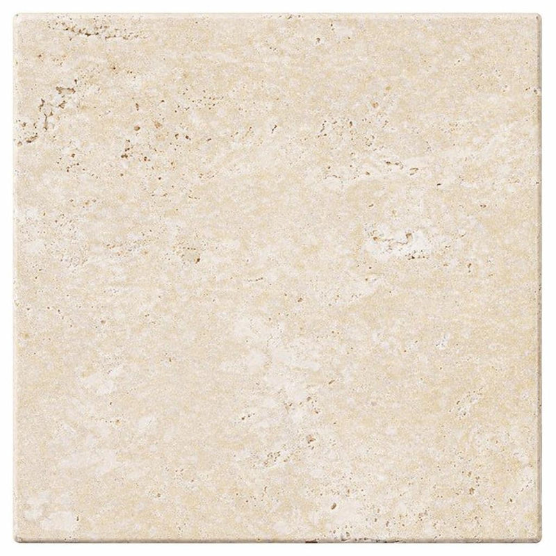 Ivory / Light Travertine 6x6 Cream Tumbled Tile
