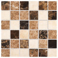 Spanish Mix Marble 2x2 Polished Mosaic (Crema Marfil + Emp. Light + Emp. Dark)