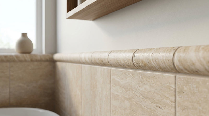 Noce (Antalya) Travertine 1x12 Honed Travertine Tile Rope Liner (Regular)