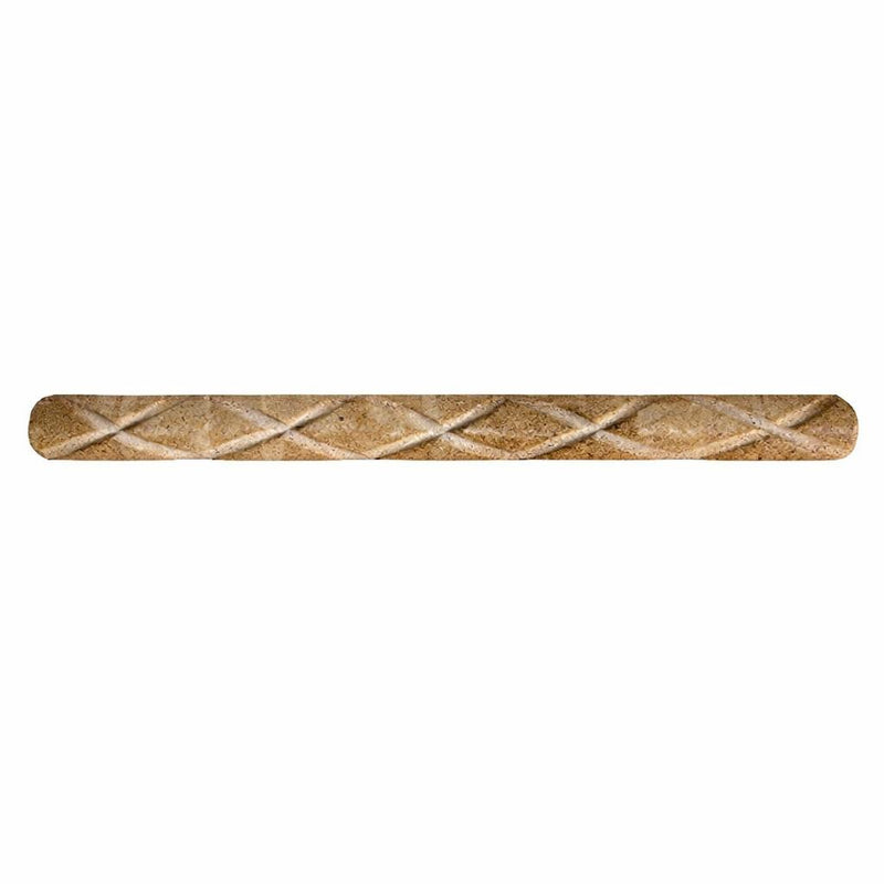 Noce (Antalya) Travertine 1x12 Honed Travertine Tile Rope Liner (Diamond)