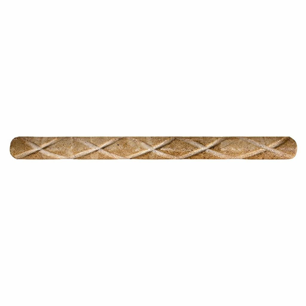 Noce (Antalya) Travertine 1x12 Honed Travertine Tile Rope Liner (Diamo ...
