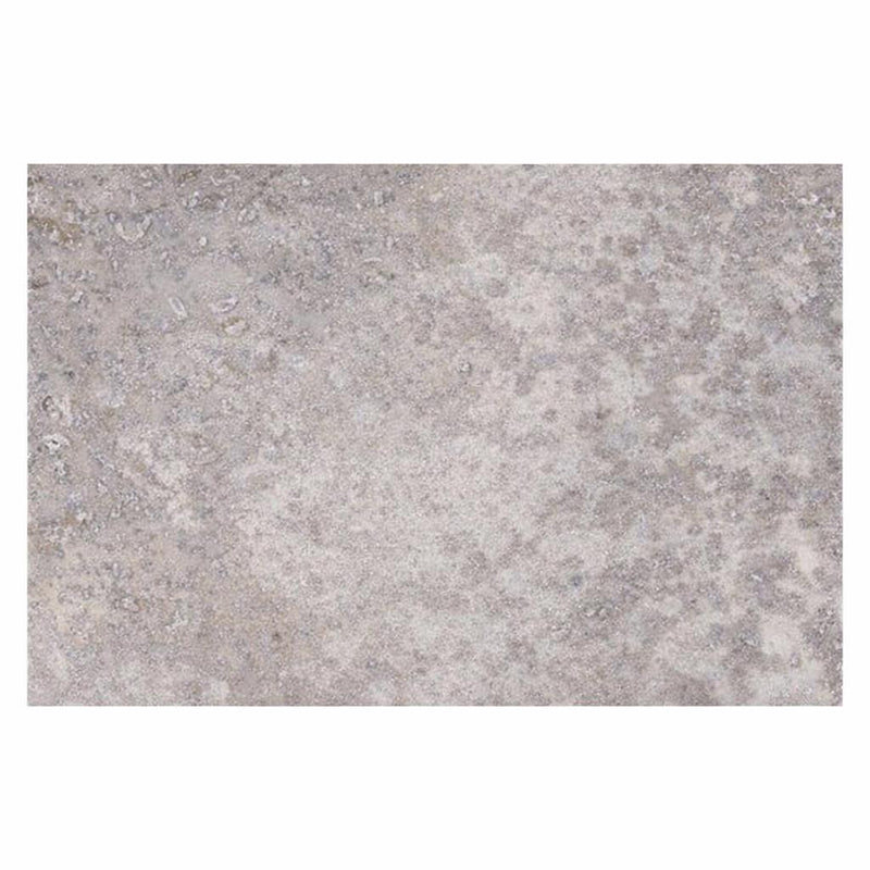 Silver (Pewter Blend) Travertine 8x16 Unfilled, Brushed & Chiseled Travertine Tile