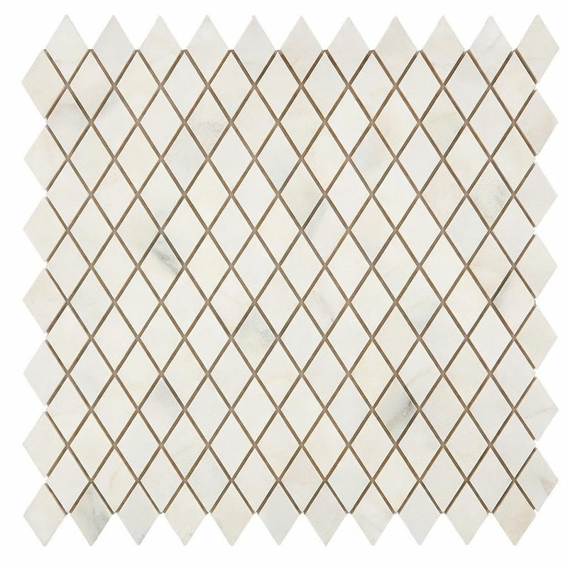 Calacatta Oliva Marble Honed Diamond / Rhomboid Mosaic