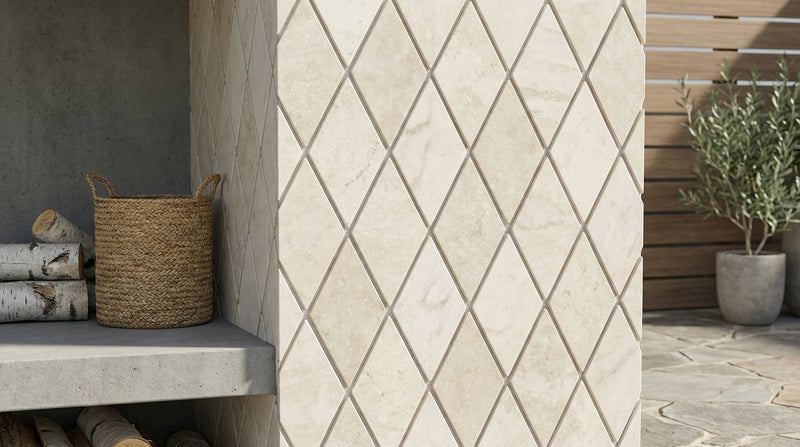 Calacatta Oliva Marble Honed Diamond / Rhomboid Mosaic