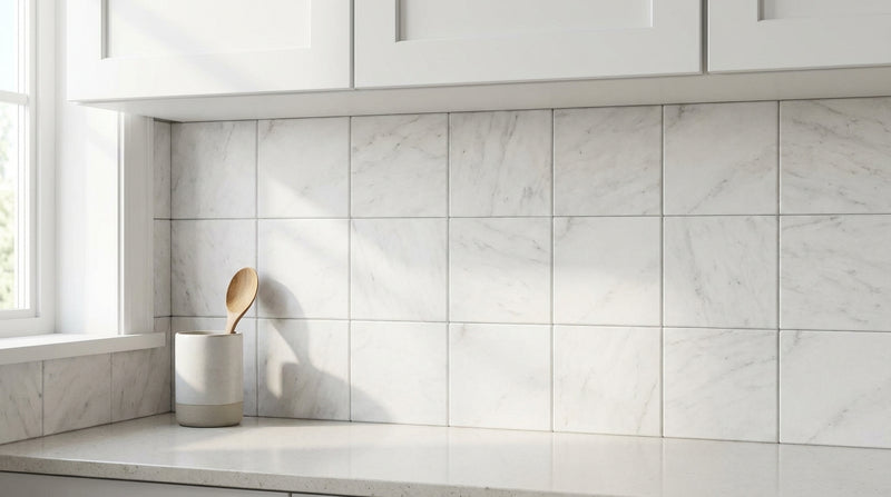 Oriental White (Asian Statuary) Oriental White Marble 6x6 Tumbled Tile