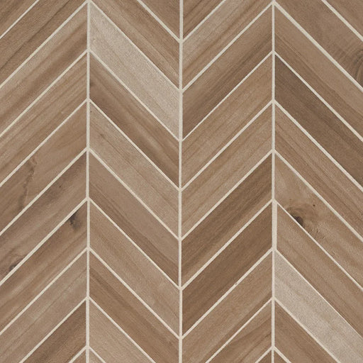 Havenwood Saddle Chevron 12x15 Matte Porcelain Wood Look Mosaic Tile