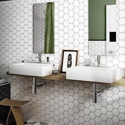 Hedron 3D Wall White Gloss 5x4 Ceramic Tile