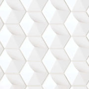 Hedron 3D Wall White Gloss 5x4 Ceramic Tile