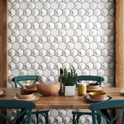 Hedron 3D Wall White Gloss 5x4 Ceramic Tile