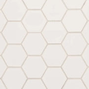 Hedron Fog 5x4 Flat Hex Gloss Ceramic Wall Tile