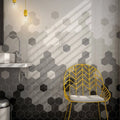 Hedron Storm 5x4 Flat Hex Gloss Ceramic Wall Tile
