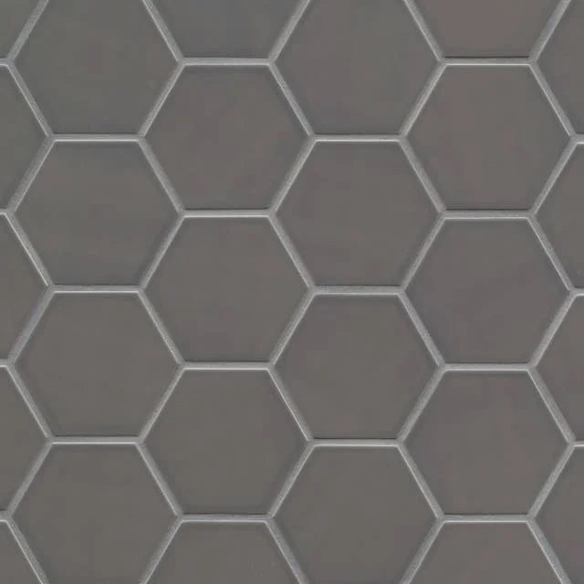 Hedron Storm 5x4 Flat Hex Gloss Ceramic Wall Tile