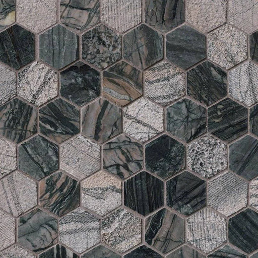 Henley 2 Hexagon Polished Marble Mosaic Tile