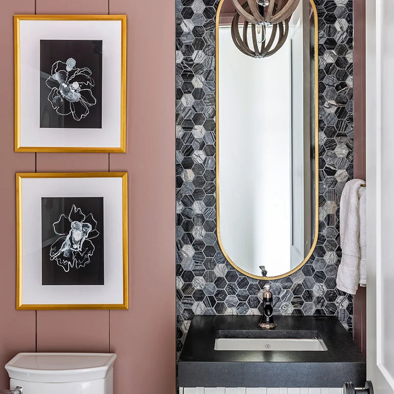 Henley 2 Hexagon Polished Marble Mosaic Tile