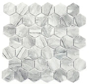 XL Inverno Grey 2x2 Hexagon Matte Recycled Glass Mosaic