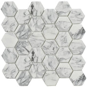 Rockart Statuary Hexagon 12x12 Natural Stone & Glass Mosaic