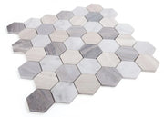Hexagon Blue 2x2 Marble Mosaic