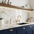 Hexagon Calacatta Gold 2x2 Polished Marble Mosaic — Kitchen backsplash