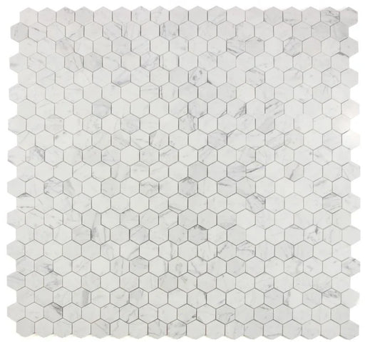 Hexagon Calacatta White 2x2 Polished Marble Mosaic