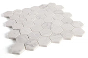 Hexagon Calacatta White 2x2 Honed Marble Mosaic