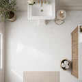 Hexagon Marble Mosaic - Calacatta White - Size 3x3 — Bathroom floor