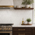 Hexagon Marble Mosaic - Calacatta White - Size 3x3 — Kitchen backsplash