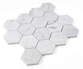 Hexagon Carrara 3x3 Honed Marble Mosaic