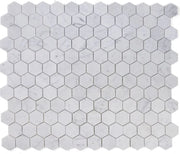 Hexagon Carrara 3x3 Honed Marble Mosaic