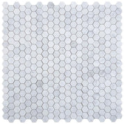 Hexagon Carrara 2x2 Honed Marble Mosaic