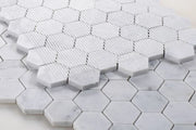 Hexagon Carrara 2x2 Honed Marble Mosaic
