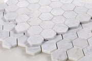 Hexagon Carrara 2x2 Polished Marble Mosaic