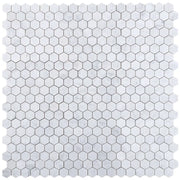 Hexagon Carrara 2x2 Polished Marble Mosaic