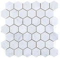 Hexagon Carrara 2x2 Polished Marble Mosaic