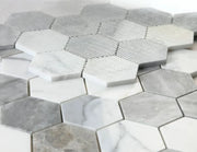 City Grey 3x3 Hexagon Marble Mosaic