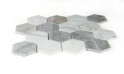 City Grey 3x3 Hexagon Marble Mosaic