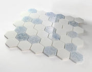 Crystal Ocean 2x2 Hexagon Marble Glass Mosaic