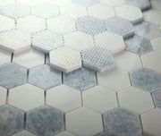 Crystal Ocean 2x2 Hexagon Marble Glass Mosaic